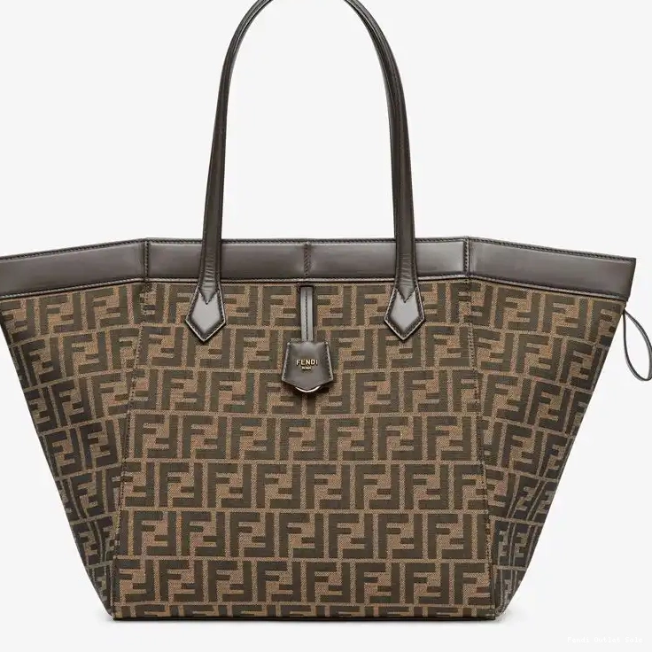 Affordable Fendi Origami Fabric Motif Large In Brown Bag FF 0512